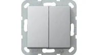 Wyłączniki światła i elektryczne - Gira Wyłącznik podwójny Gira System 55 aluminium - miniaturka - grafika 1