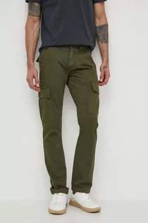 Spodnie męskie - Alpha Industries spodnie bawełniane Agent Pant kolor zielony proste 158205.142 - grafika 1
