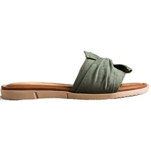 Zamszowe Klapki VINCEZA zielone - Vinceza - Klapki i japonki damskie - miniaturka - grafika 1