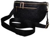 Nerki - Nerka Damska Na Ramię, Czarna Torebka Damska, Saszetka Na Szerokim Pasku - miniaturka - grafika 1