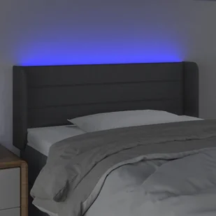 Lumarko Zagłówek do łóżka z LED, ciemnoszary, 103x16x78/88 cm, tkanina - Inne meble do sypialni - miniaturka - grafika 5