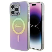 Etui i futerały do telefonów - Guess GUHMP15LHITSP iPhone 15 Pro 6.1" różowy/pink hardcase IML Iridescent MagSafe - miniaturka - grafika 1