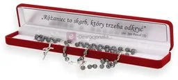 Zestaw PREMIUM. Różaniec IHS + ozdobne pudełko z grawerem - Różańce - miniaturka - grafika 1