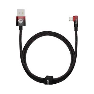 Baseus MVP 2 Elbow kątowy kabel przewód z bocznym wtykiem USB / Lightning 1m 2.4A czerwony (CAVP000020) - Kable komputerowe i do monitorów - miniaturka - grafika 4