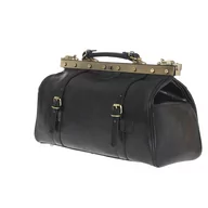 Walizki - Kufer Lekarski Skórzany Torba Podróżna KATANA Czarna skóra - miniaturka - grafika 1