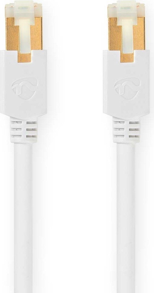 Kabel sieciowy CAT6 wtyk RJ45 wtyk RJ45 S/FTP 30,0 m okrągły LSZH / PVC biały opakowanie z okienkiem