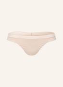 Majtki damskie - Calvin Klein Stringi Seductive Comfort beige - miniaturka - grafika 1