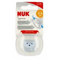 Smoczki uspokajające - Nuk Smoczek uspokajający silikonowy 0-6m Space Lisek 10730331 - miniaturka - grafika 1