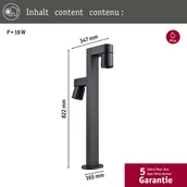 Lampy ogrodowe - Paulmann słupek oświetleniowy LED Kimu 2, antracytowy, 2-punktowy, 3000 K - miniaturka - grafika 1