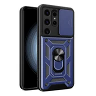 Etui i futerały do telefonów - Etui z osłoną na aparat do Samsung Galaxy S24 Ultra Hybrid Armor Camshield niebieskie HURTEL - miniaturka - grafika 1