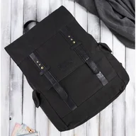 Plecaki - Plecak męski A4 ze skóry wegańskiej PAOLO PERUZZI E-03-BL czarny - miniaturka - grafika 1