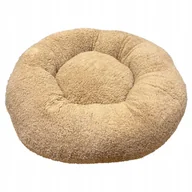 Legowiska dla psów - PLUSZOWE LEGOWISKO DLA PSA BEŻOWE POSŁANIE WŁOCHATE MIĘKKIE CHMURKA 80 CM - miniaturka - grafika 1