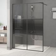 Ścianka prysznicowa, czarna, 140x195 cm, przejrzyste szkło ESG 152149 VIDAXL