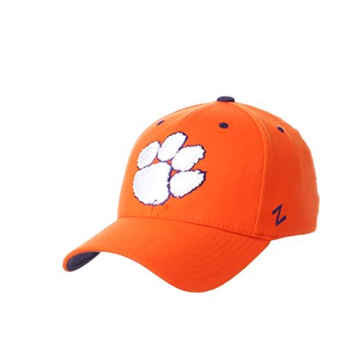 Zephyr Męska elastyczna dopasowana czapka Team kolor Clemson Tigers pomarańczowy L