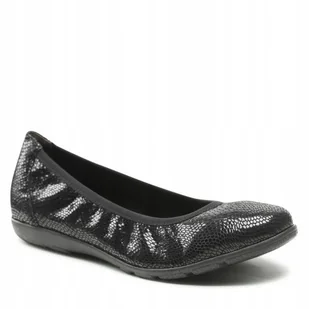 Baleriny Caprice 9-22150-29 skóra naturalna damskie czarne reptile r.38 - Baleriny - miniaturka - grafika 1