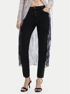 Desigual Jeansy Danubio 24WWPW07 Czarny Slim Fit - Spodnie damskie - miniaturka - grafika 1