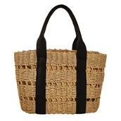 Torebki damskie - TORBA damska DUŻA SŁOMIANA pleciona plażowa KOSZYK shopper na lato - miniaturka - grafika 1