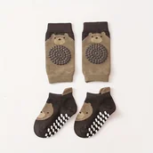 Skarpetki dla dzieci - TEMU 1 zestaw skarpetki dla niemowląt i nakolanniki z wzorem kreskówkowego i niedźwiedzia dla chłopców i dziewczynek, antypoślizgowe skarpetki dla - miniaturka - grafika 1