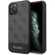 Etui i futerały do telefonów - Guess 4G Bottom Stripe Collection Etui iPhone 11 Pro szary - miniaturka - grafika 1