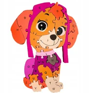 Puzzle - Puzzle Drewniane Edukacyjne Psi Patrol Chase Układanka Puzzle  Literki 2W1 - miniaturka - grafika 1