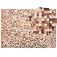 Dywany - Beliani Dywan patchwork skórzany brązowy 160 x 230 cm TORUL - miniaturka - grafika 1