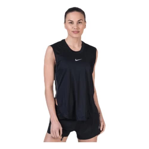 Nike Damski W NK CITY SLEEK TANK COOL Top, czarny/Thunder Grey/(odblaskowy silv), L