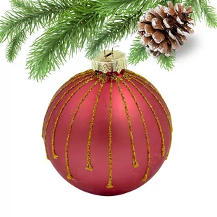 BOMBKA SZKLANA 7CM RÓŻ - Bombki - miniaturka - grafika 1