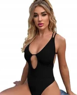 Stroje kąpielowe - Pan i Pani Gadżet Strój kąpielowy jednoczęściowy czarny monokini - miniaturka - grafika 1