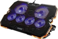 Podkładki chłodzące pod laptopa - Podstawka chłodząca Hismart Nešiojamojo kompiuterio aušinimo stovas HISMART, su 6 RGB ventiliatoriais, 5 padėčių - miniaturka - grafika 1