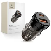 Ładowarki samochodowe - TECH-PROTECT CC03 2-PORT CAR CHARGER PD30W/QC3.0 BLACK - miniaturka - grafika 1