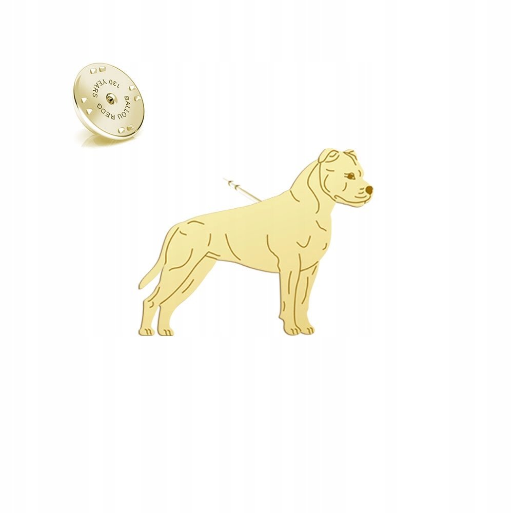 Wpinka Złota Amstaff 925 Prezent Kobieta Biżuteria DEDYKACJA GRATIS