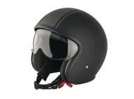 Kaski motocyklowe - ULTIMATE SPEED® Kask typu jet z wizjerem (Czarny/ szary/ w paski) - miniaturka - grafika 1
