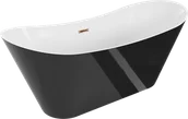 Wanny - Mexen Celia wanna wolnostojąca 170 x 75 cm, biała/czarna, przelew różowe złoto - 52331707575-60 - miniaturka - grafika 1