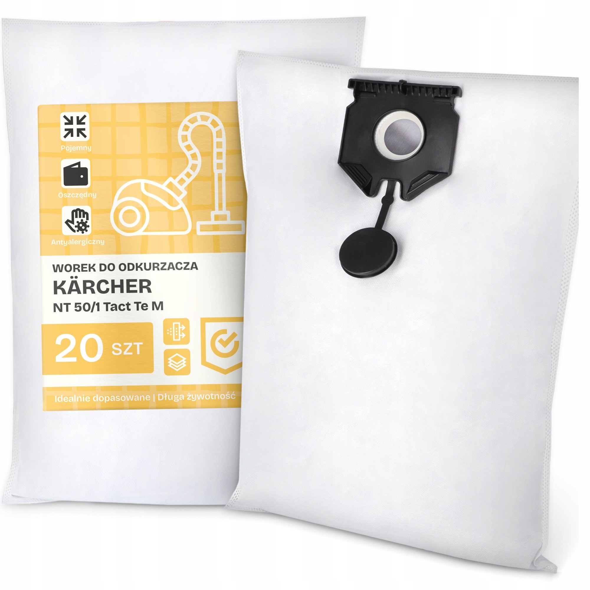 20x Worek do Odkurzacza Kärcher Nt 50/1 Tact Te M Syntetyczny Mocny Work G9