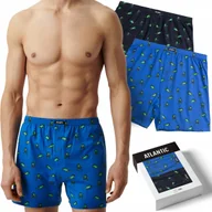 Majtki męskie - Bokserki męskie 2 PARY 100% BAWEŁNA luźne szorty ATLANTIC 2MBH-006 - XXL - miniaturka - grafika 1