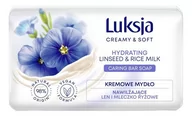 Mydła - Luksja Creamy &amp; Soft Len i Mleczko Ryżowe - Mydło w kostce 90g - miniaturka - grafika 1