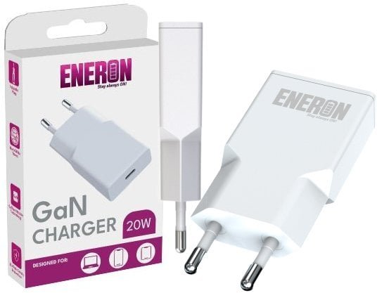 SZYBKA ŁADOWARKA SIECIOWA USB-C 20W GaN Slim DO TELEFONU/TABLETU BIAŁA