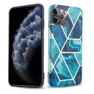 Pokrowiec Etui Do Apple iPhone 11 PRO w Niebieskie Fale Marmur No. 13 Obudowa Case Cover Silikon Plecki Cadorabo - Etui i futerały do telefonów - miniaturka - grafika 1
