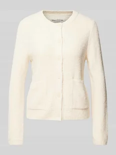 Kardigan o kroju slim fit z mieszanki miękkiej bawełny i bouclé - Swetry damskie - miniaturka - grafika 1