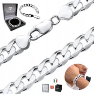 Bransolety męskie - Bransoletka Srebrna Męska Pancerka SREBRO 925 Diamentowana 6mm Prezent - miniaturka - grafika 1