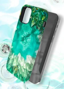 Kingxbar Agate Series eleganckie etui pokrowiec z nadrukiem agat iPhone 12 mini zielony - Etui i futerały do telefonów - miniaturka - grafika 6