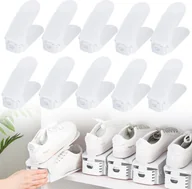 Szafki na buty - YUENFONG Regulowany stojak na buty antypoślizgowy stojak na buty 3 regulowana wysokość przechowywania butów organizer na buty (30 sztuk, biały) - miniaturka - grafika 1