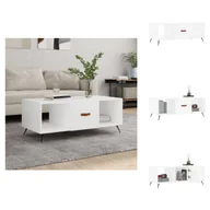 Ławy i stoliki kawowe - vidaXL Stolik kawowy biały 102x50x40 cm materiał drewnopochodny - Stoliki kawowe - miniaturka - grafika 1
