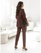 Garnitury - Modny garnitur marynarka i spodnie NAJAT - czekoladowy - miniaturka - grafika 1
