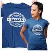 Gadżety dla niej i dla niego - Koszulka dla Mamy na Dzień Mamy prezent z napisem Najlepsza mama na świecie, wspaniała, inteligentna, zabawna, opiekuńcza granatowa - miniaturka - grafika 1