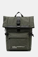 Plecaki - Karl Lagerfeld Jeans plecak kolor zielony duży gładki A3M30246 - miniaturka - grafika 1