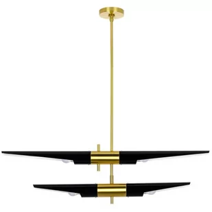 KingHome Lampa wisząca APOLLO 2 czarna - szczotkowane złoto MD21419-4M(2)BLACK.G MD21419-4M(2)BLACK.G MD21419-4M(2)BLACK.G - Lampy sufitowe - miniaturka - grafika 1