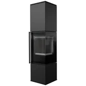 Piece wolnostojące - Piec stalowy REN/L prawy fi 150 7 kW czarne wyłożenie - miniaturka - grafika 1