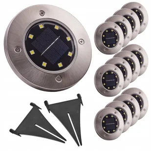 Lampa solarna ogrodowa LED najazdowa gruntowa 12szt - Lampy ogrodowe - miniaturka - grafika 1