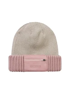 SEALSKINZ Colby wodoodporna dzianinowa czapka z zamkiem błyskawicznym | różowa | L/XL | zimowa czapka beanie, różowy, L-XL - Czapki damskie - miniaturka - grafika 1